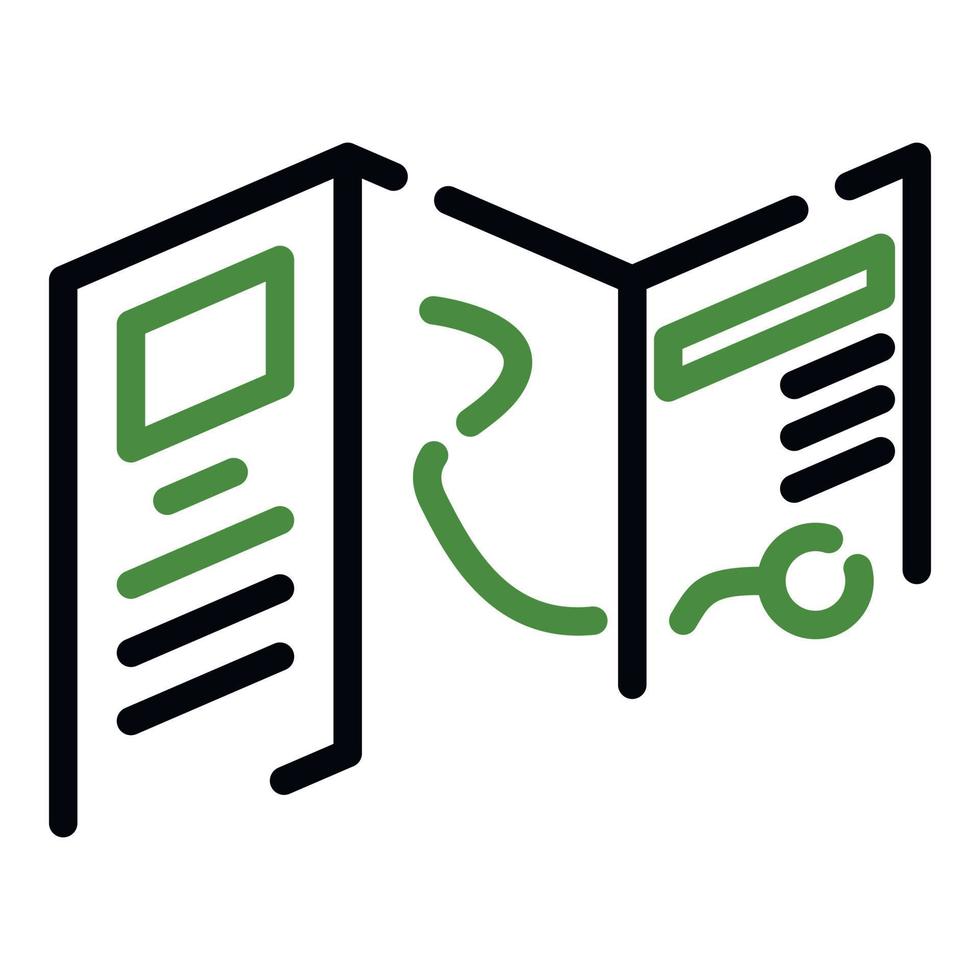 Excursion route icon, outline style vector