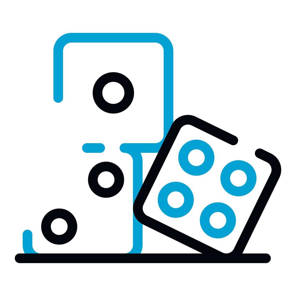 Dice cubes icon, outline style vector