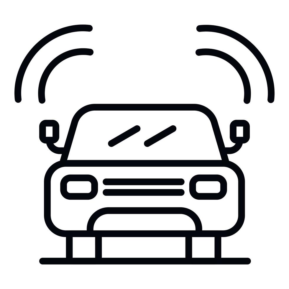 Front view machine icon, outline style vector