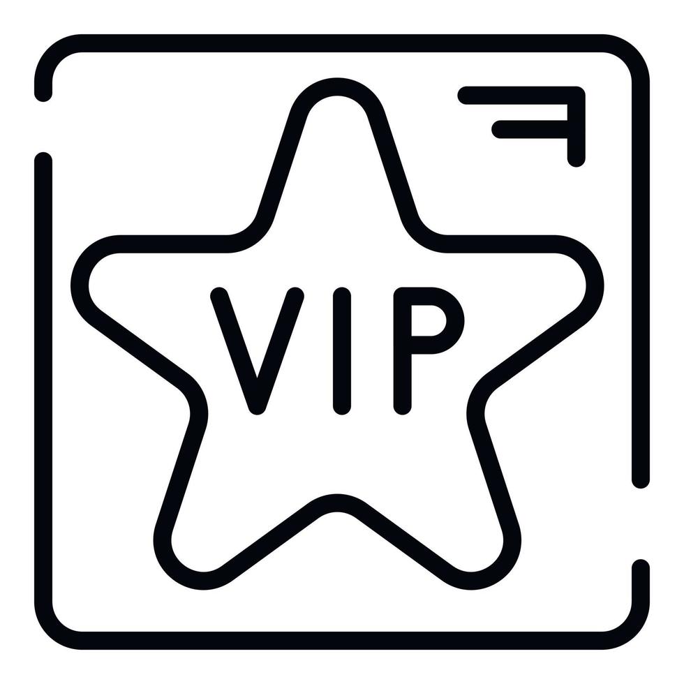 icono de estrella vip, estilo de esquema vector