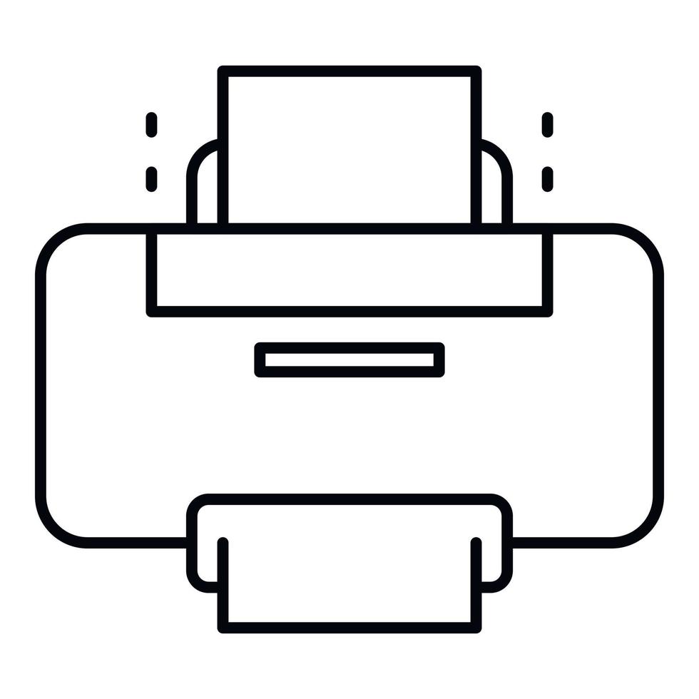 New printer icon, outline style vector