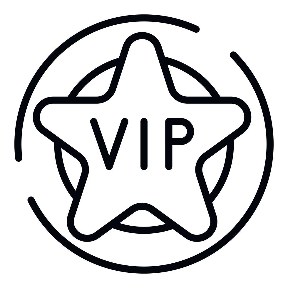 VIP star icon, outline style vector