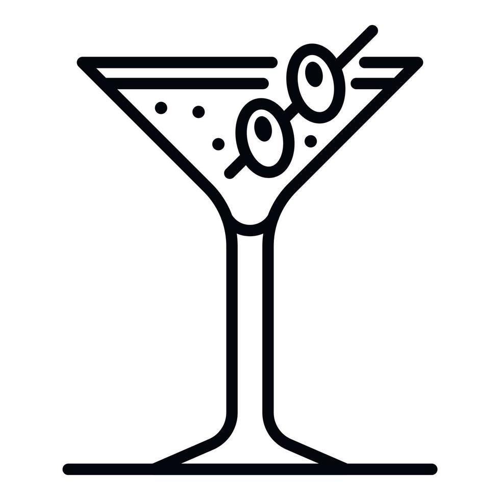 Beach cocktail icon, outline style vector