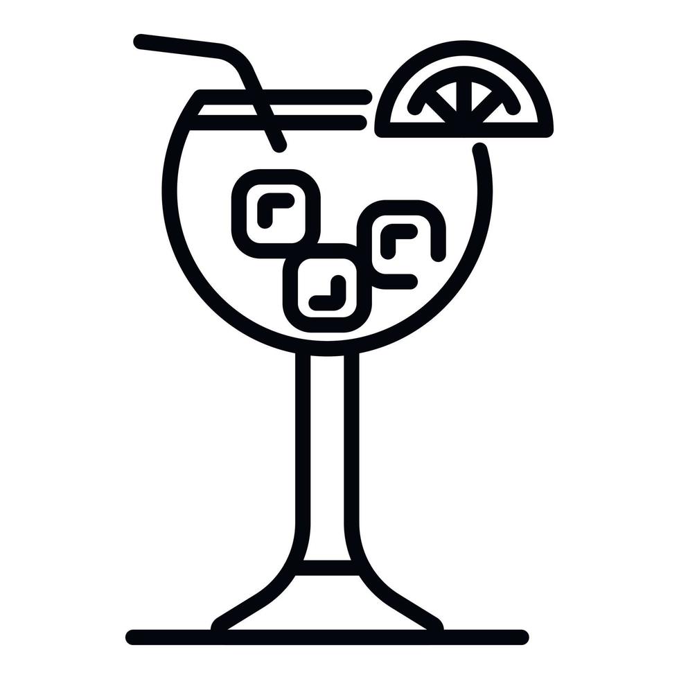 Cocktail icon, outline style vector