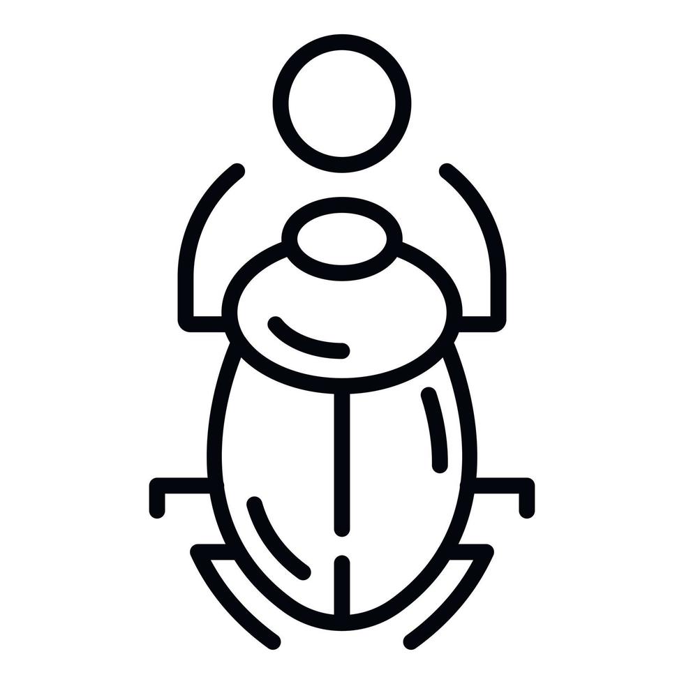 Scarab beetle icon, outline style vector