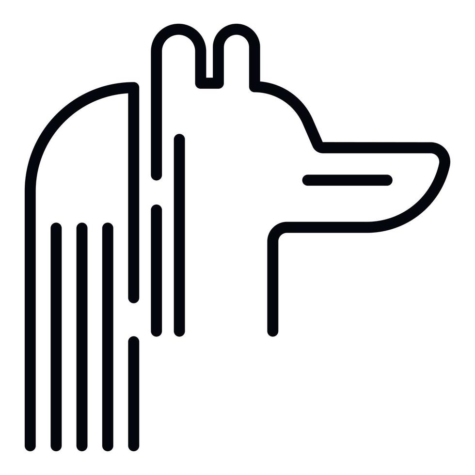 Egyptian god Anubis icon, outline style vector