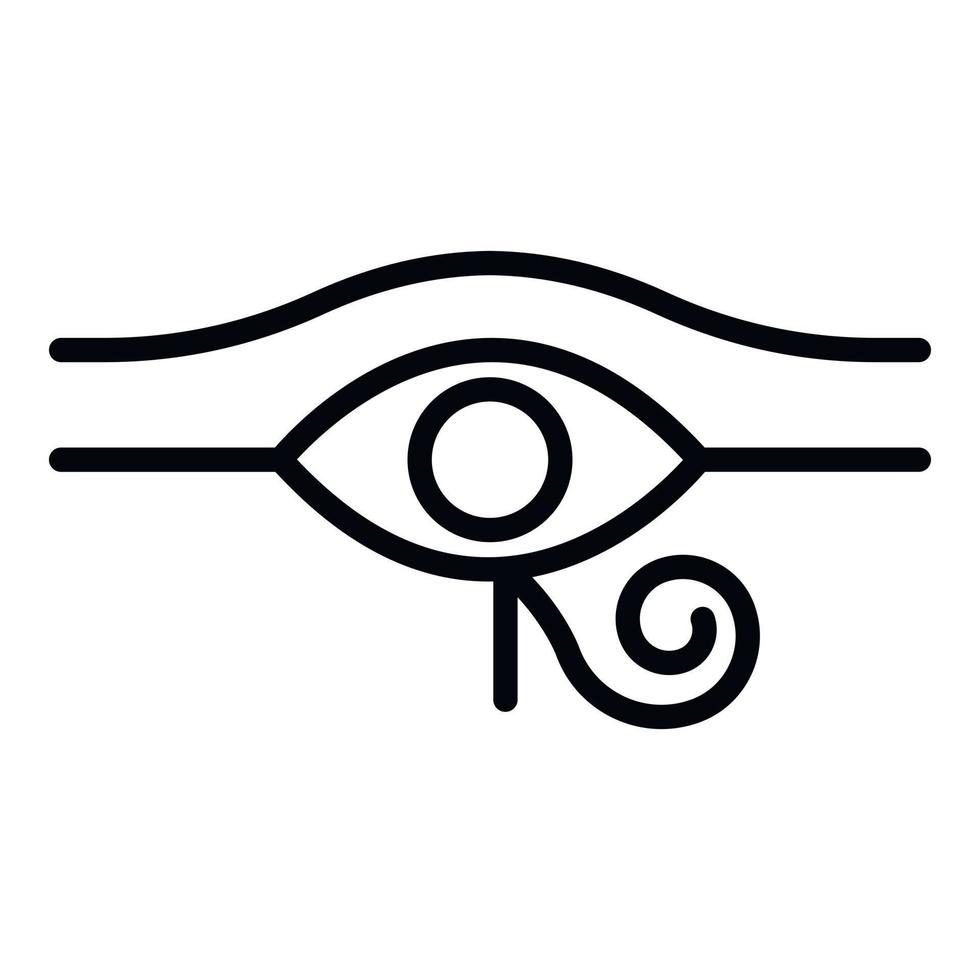 icono de ojo egipcio, estilo de esquema vector