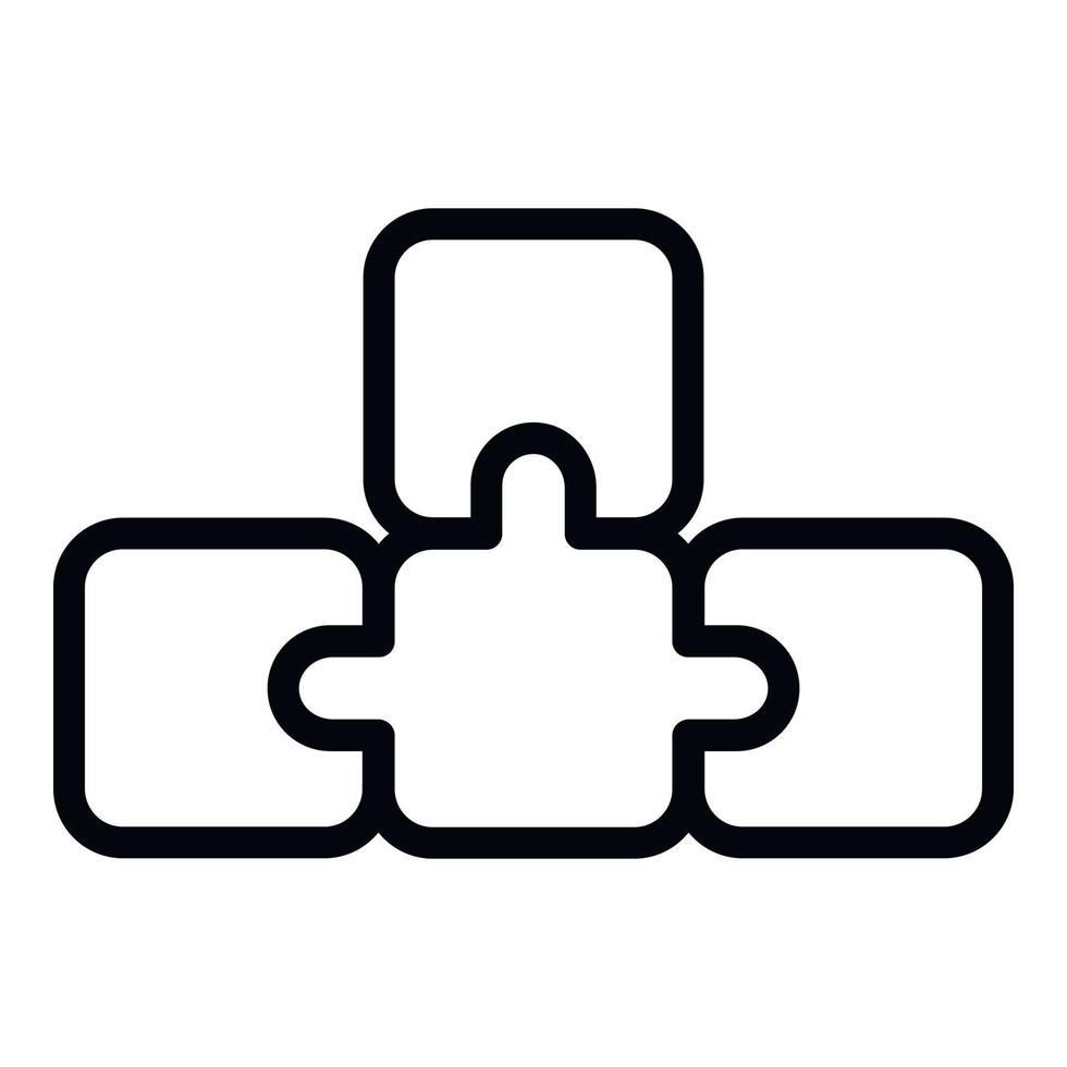 Puzzle idea icon, outline style vector