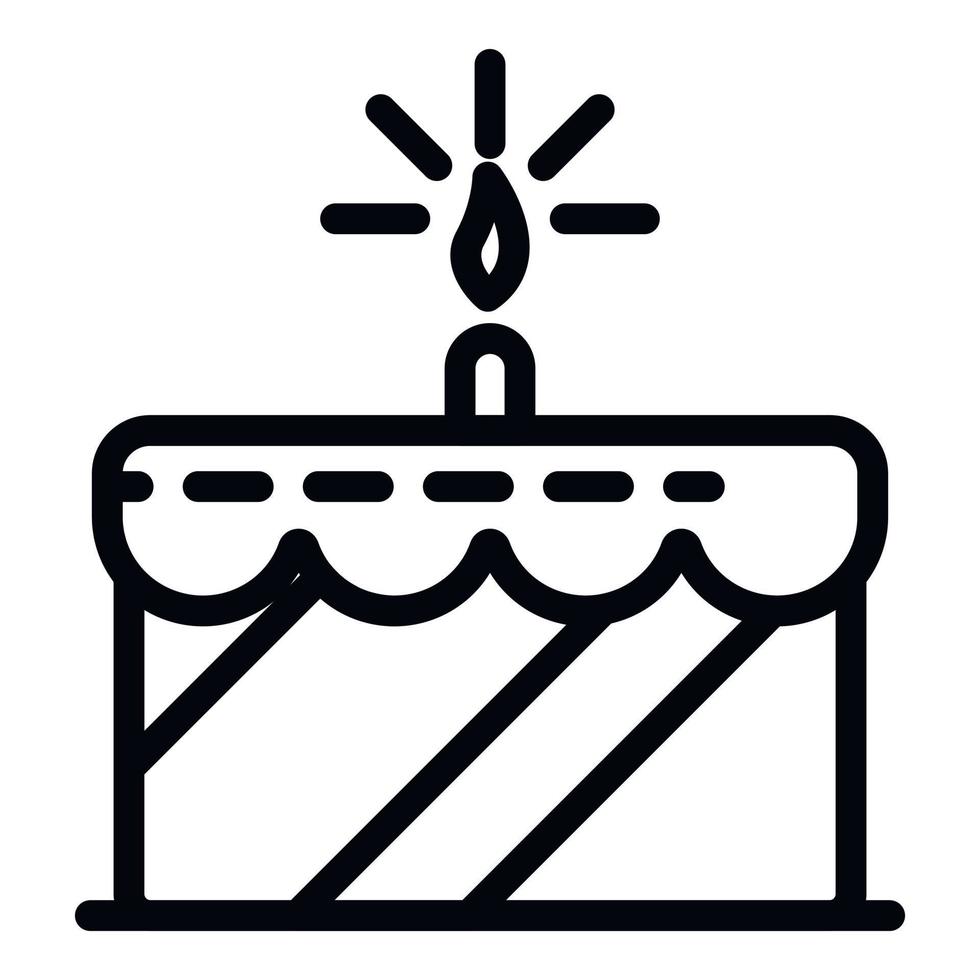Birthday cake icon, outline style vector