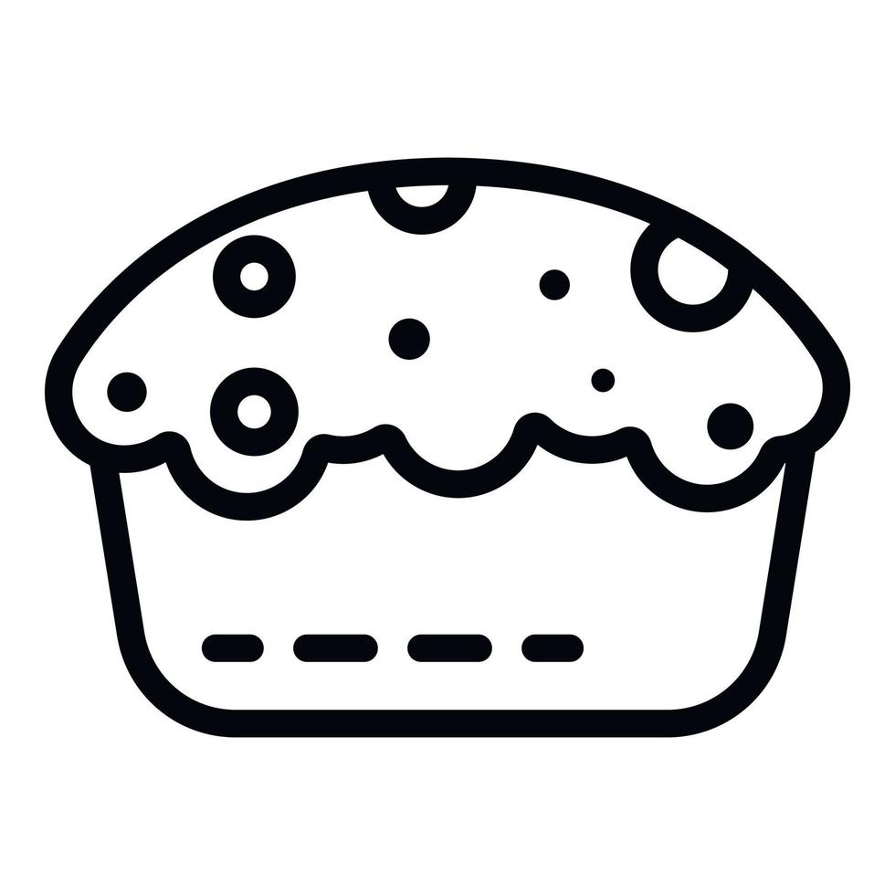 Cupcake icon, outline style vector