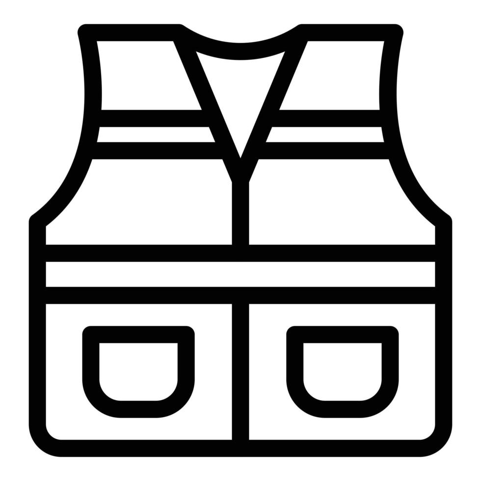 icono de chaleco de senderismo, estilo de esquema vector