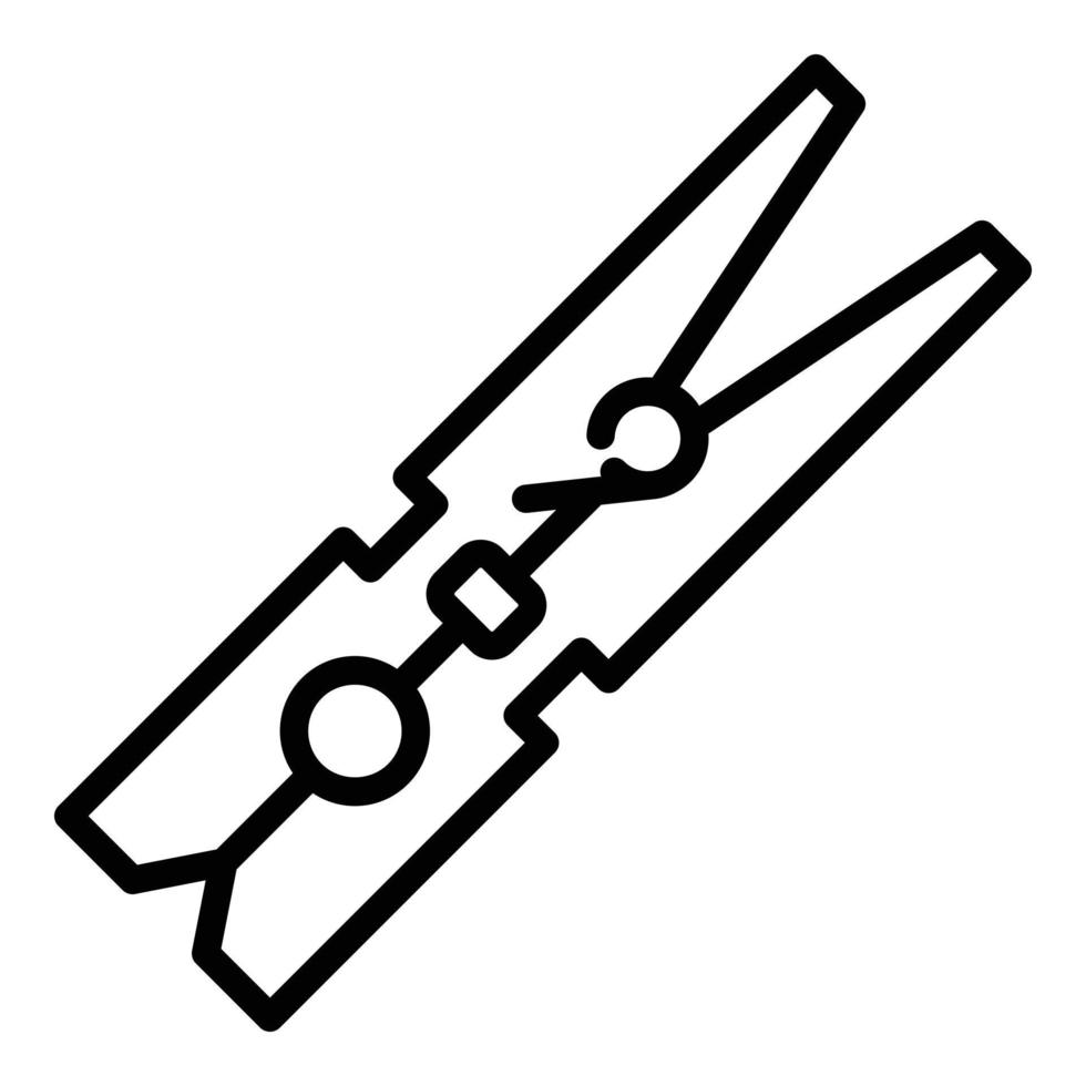 Clothes pin equipment icon, outline style vector