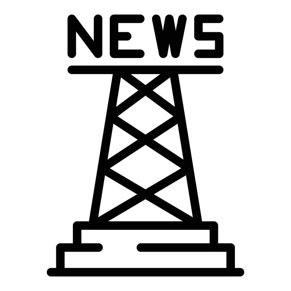 News metal tower icon, outline style vector