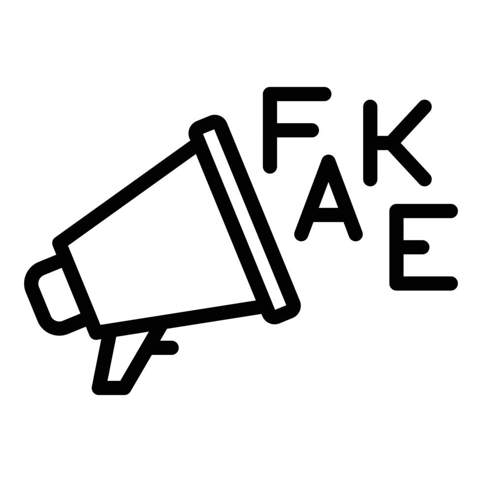 Fake media megaphone icon, outline style vector