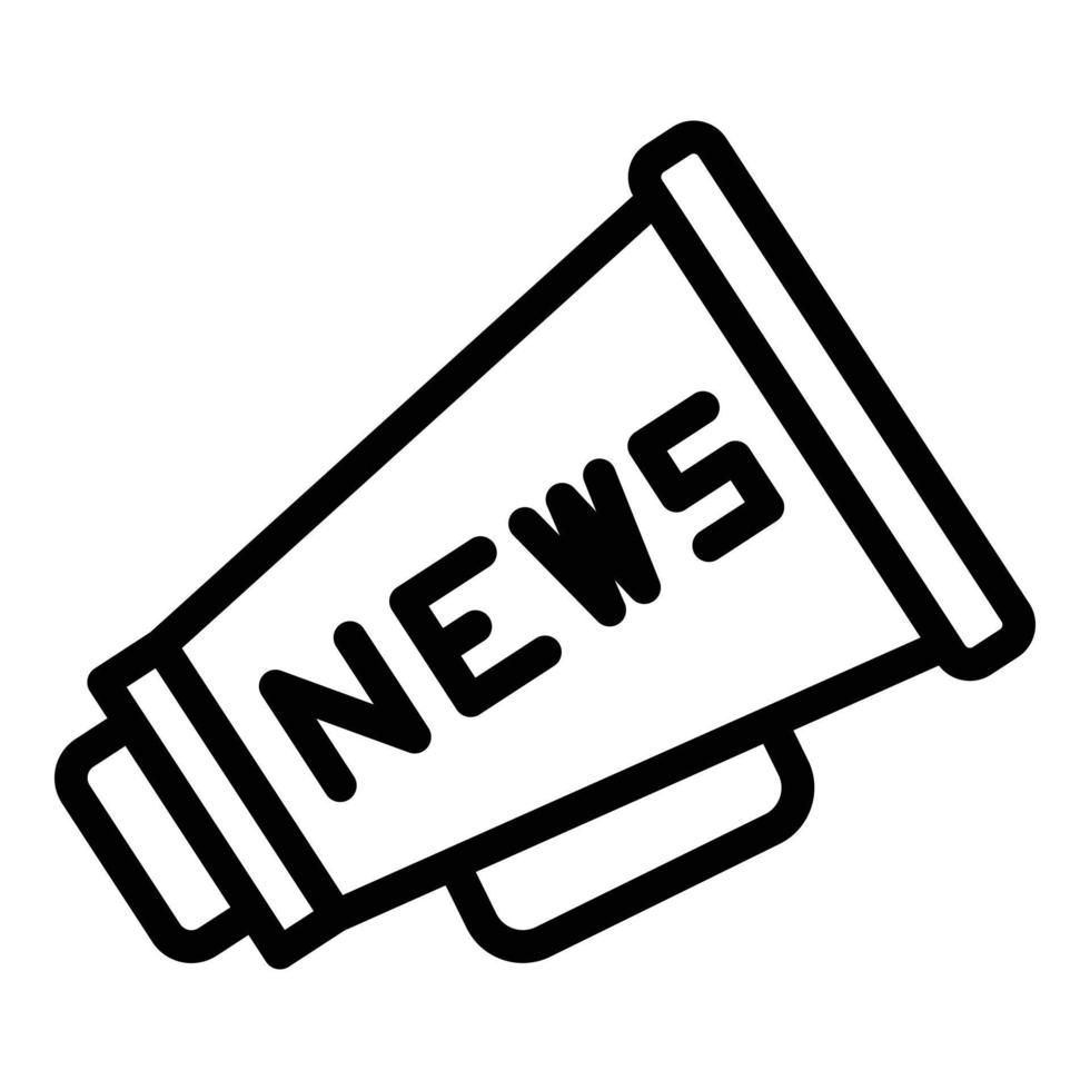 News megaphone icon, outline style vector