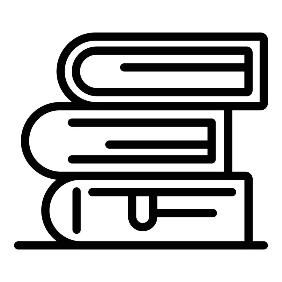 Stack of books icon, outline style vector