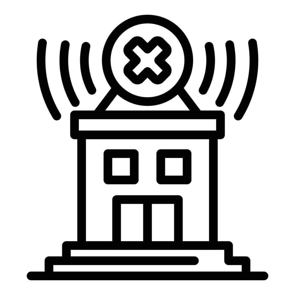 Fake news house icon, outline style vector