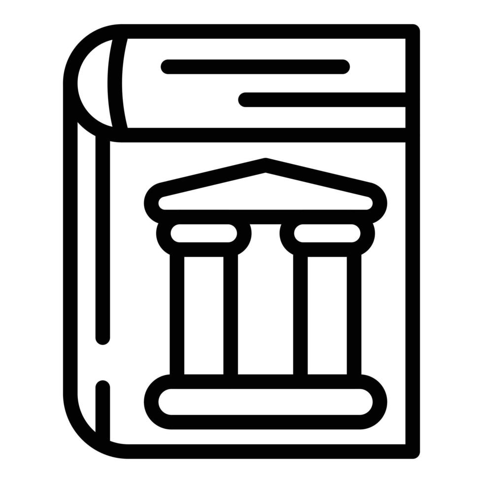 History book icon, outline style vector