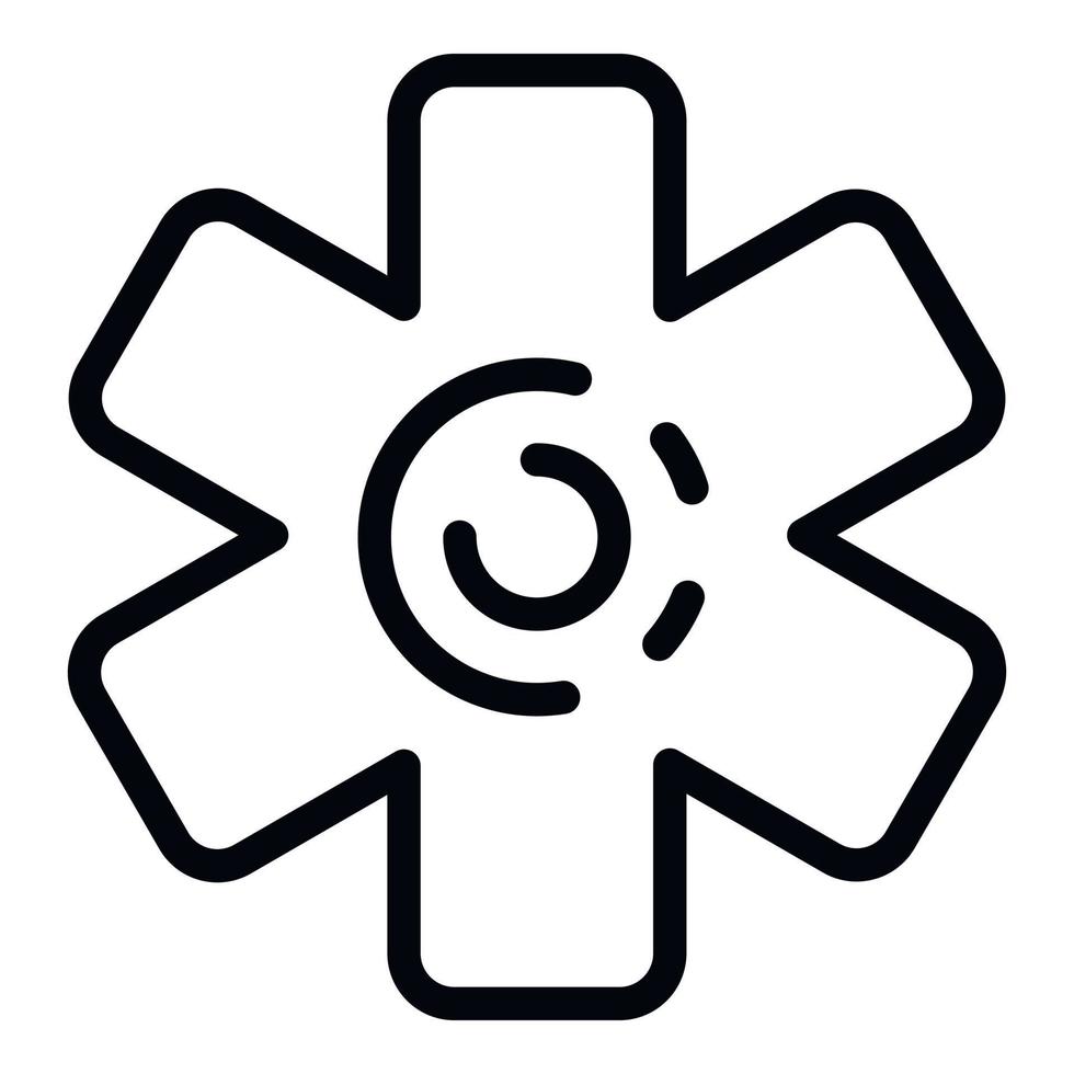 Medical cross icon, outline style vector