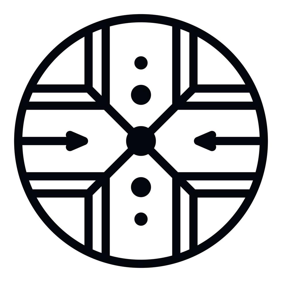 icono de cruz de alquimia, estilo de esquema vector