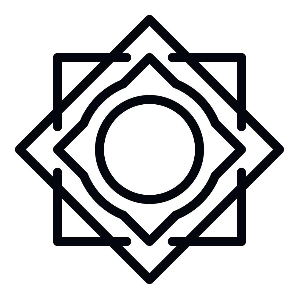 Square circle alchemy icon, outline style vector
