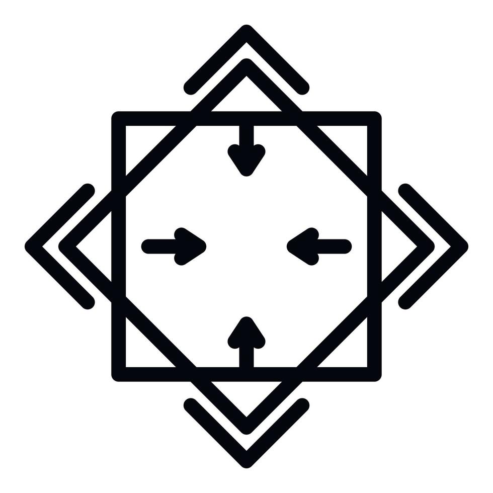 Alchemy square icon, outline style vector