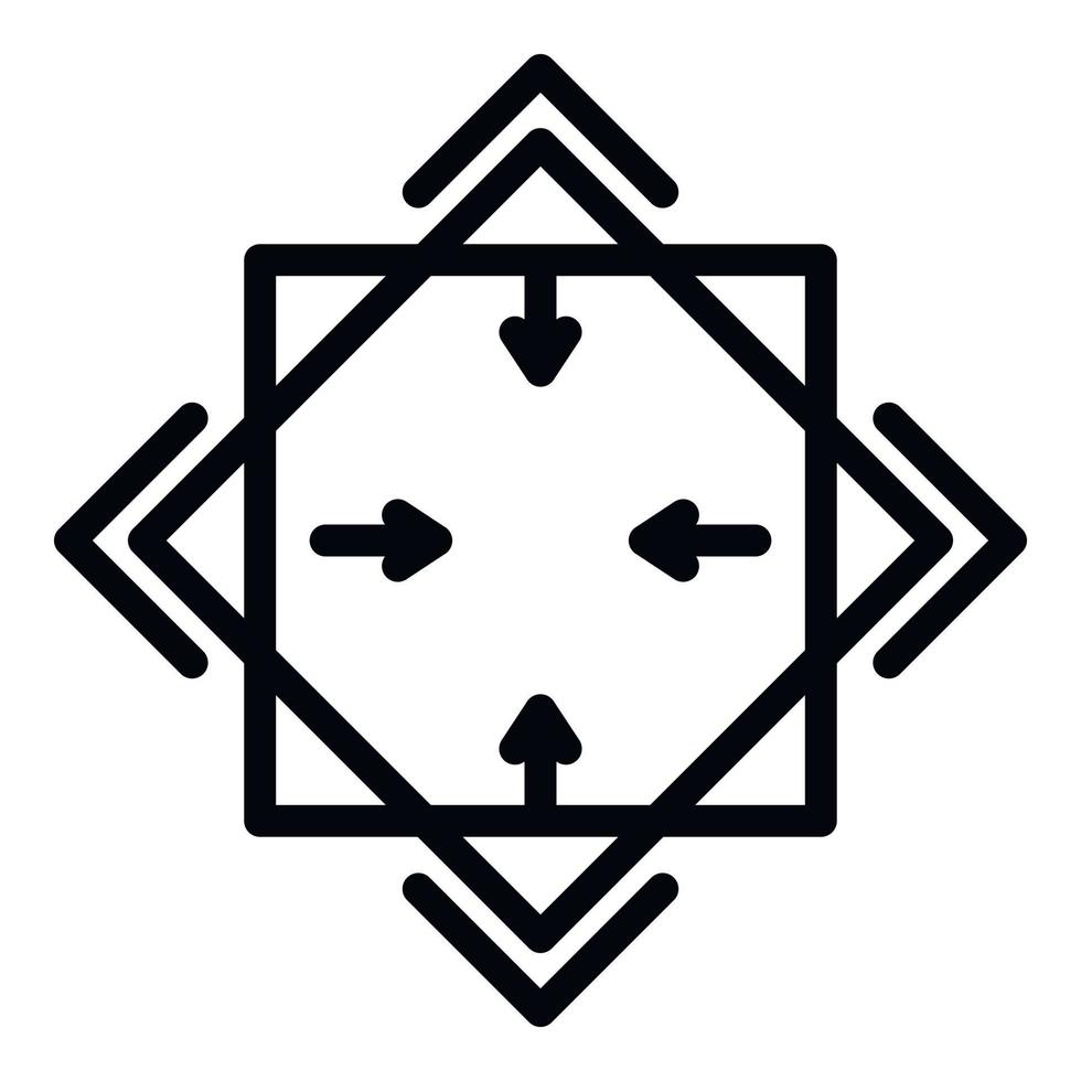 Alchemy square icon, outline style vector