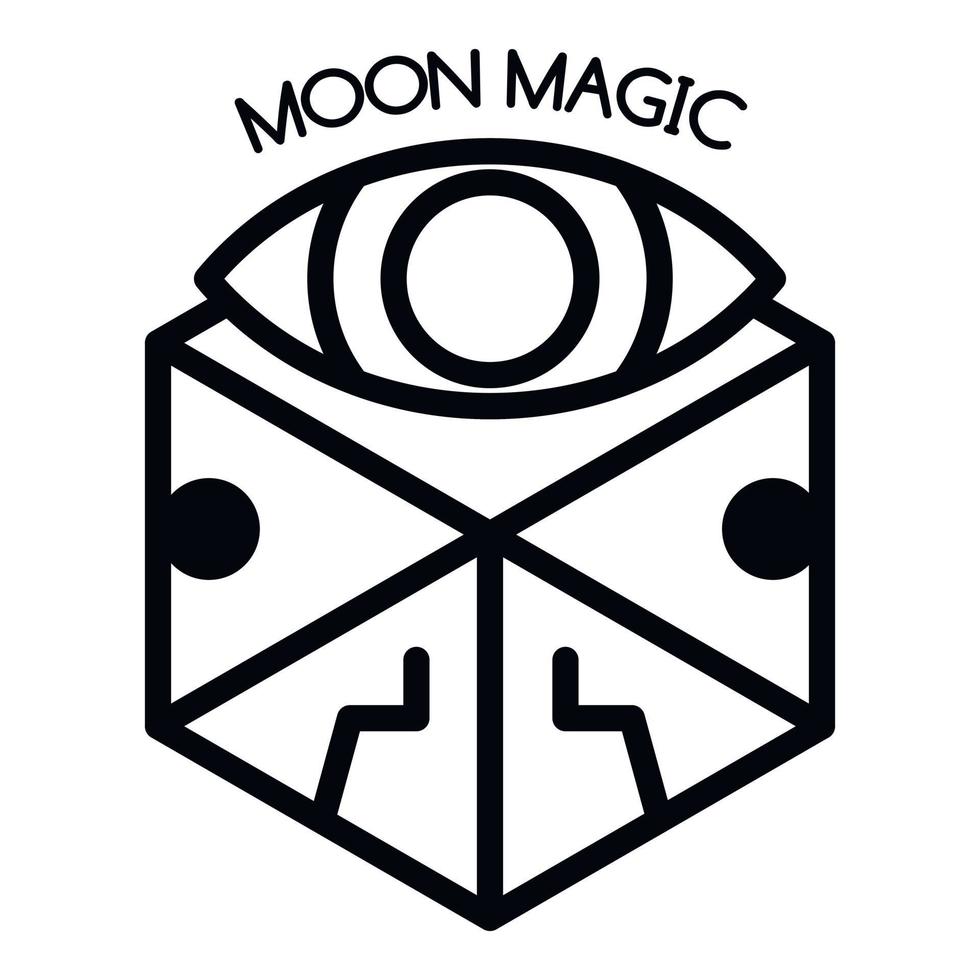 Moon magic icon, outline style vector