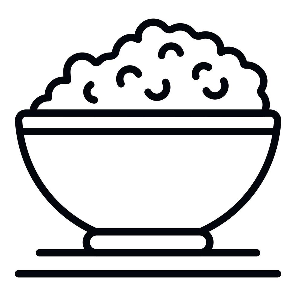 Plate with cottage cheese icon, outline style vector