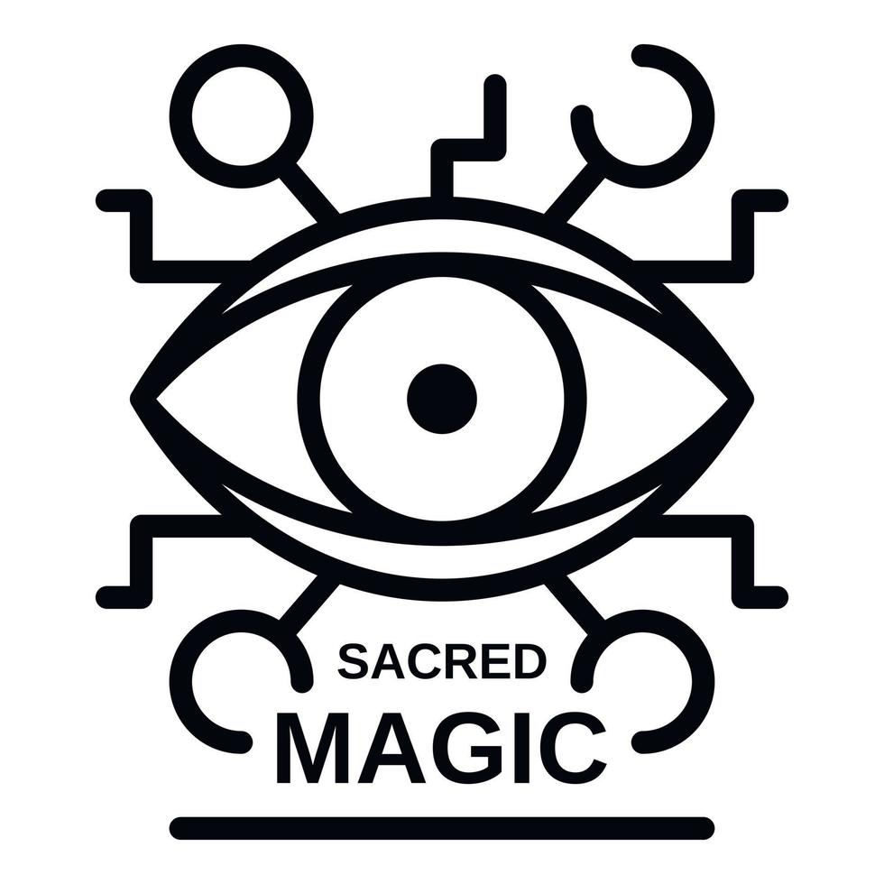 Sacred magic eye icon, outline style vector