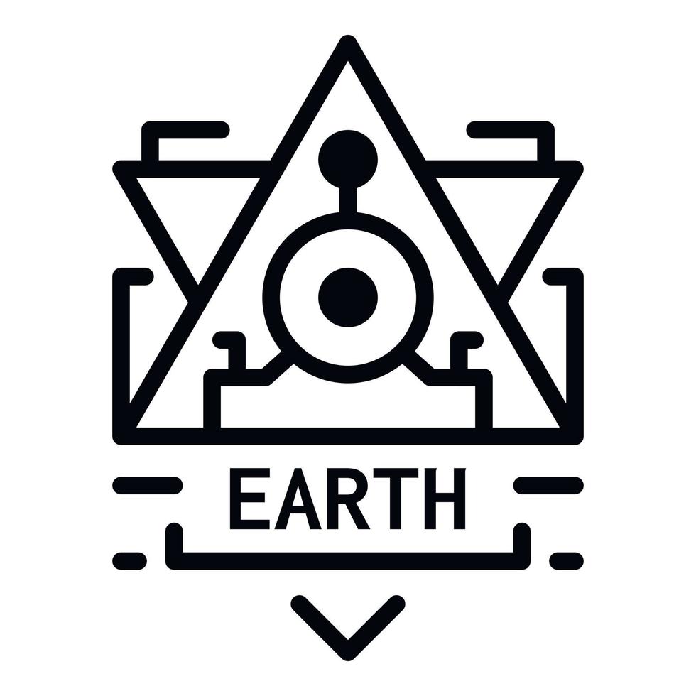 Earth alchemy icon, outline style vector