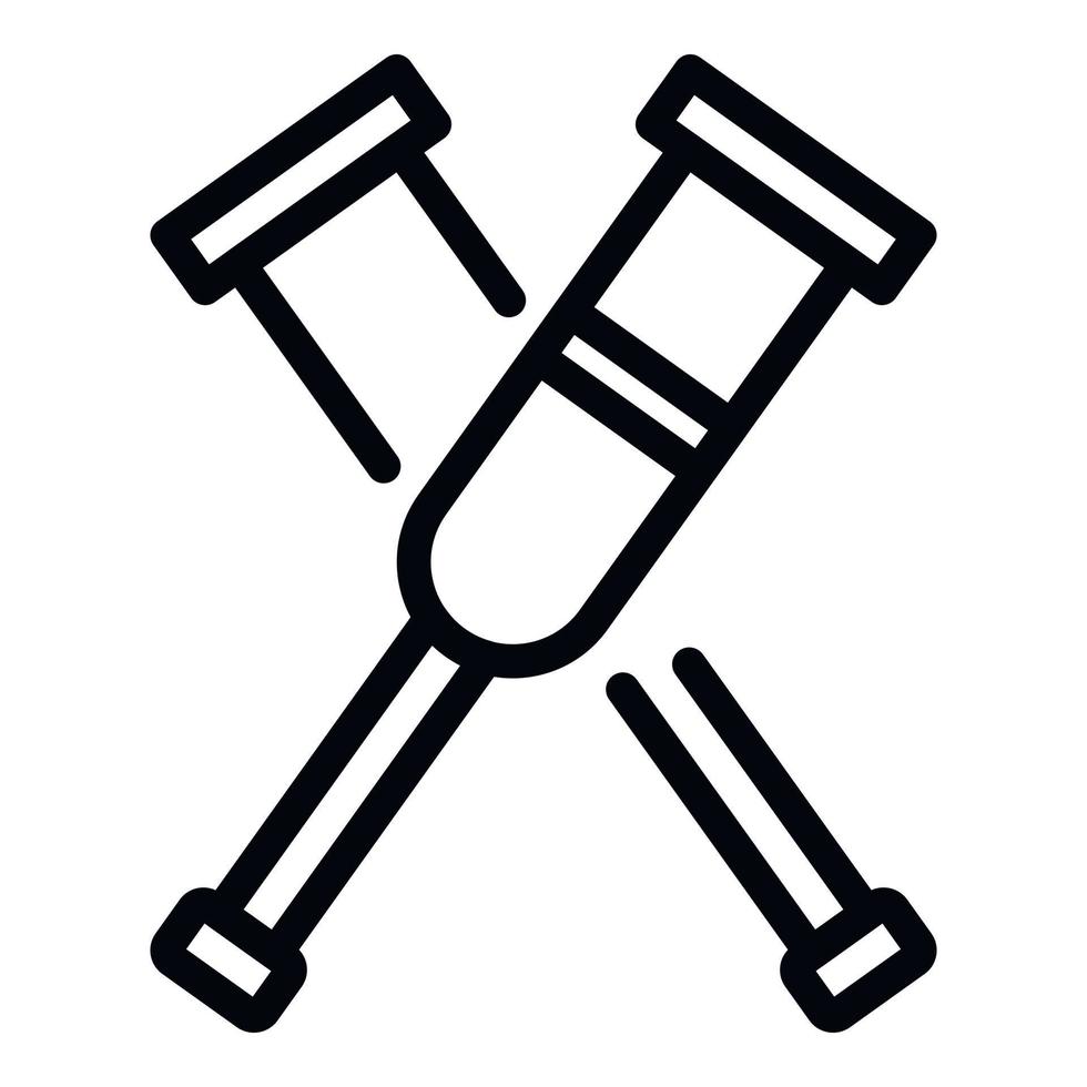 Crutches icon, outline style vector