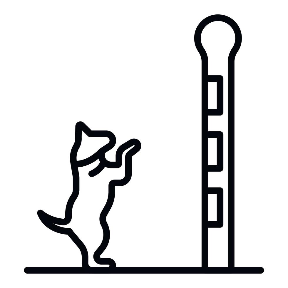 icono de pared de salto de perro, estilo de contorno vector