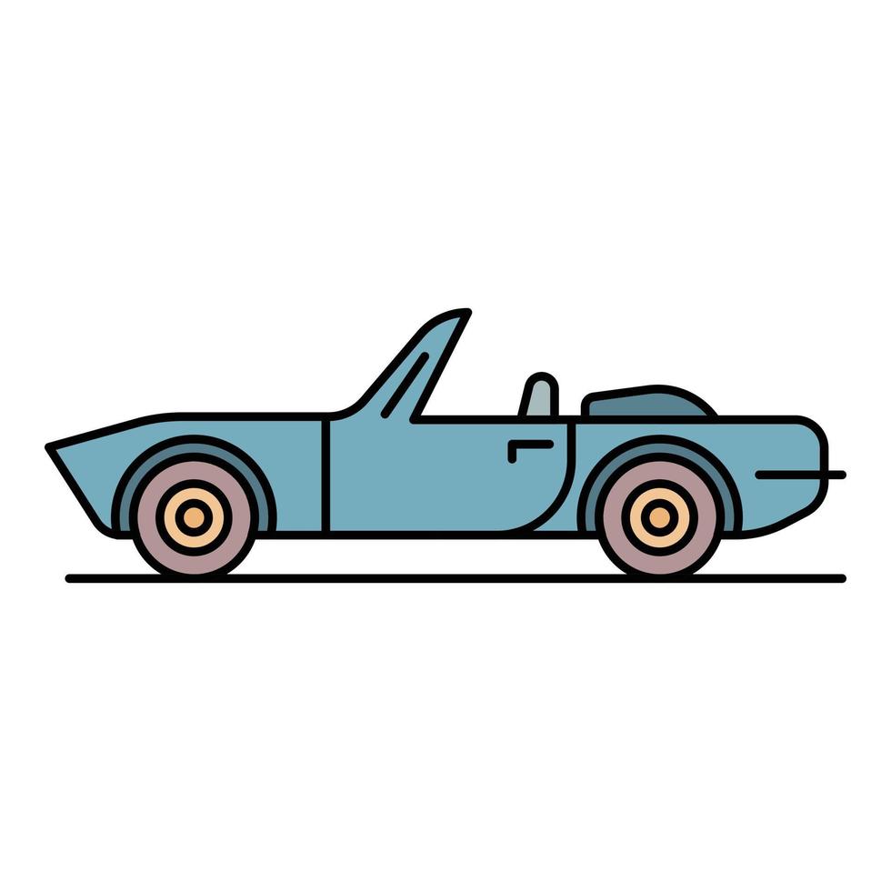 Cabriolet icon color outline vector