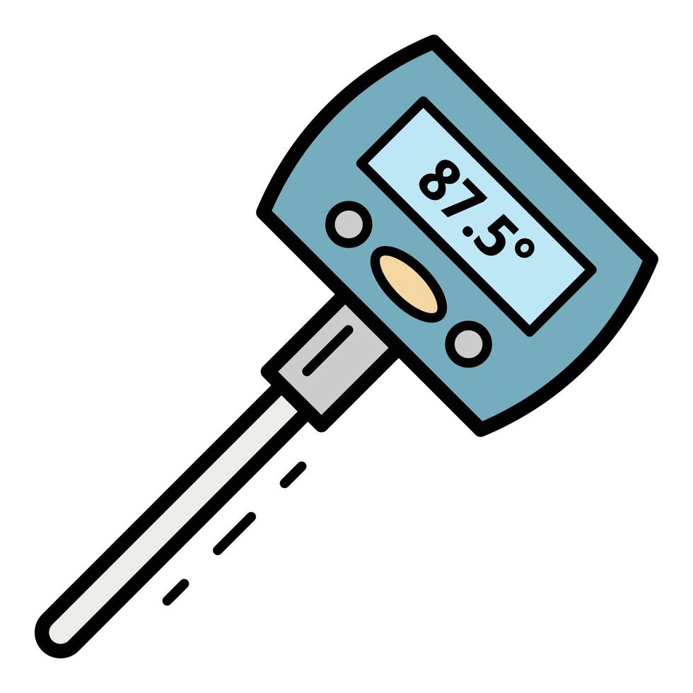 One bar thermometer icon color outline vector