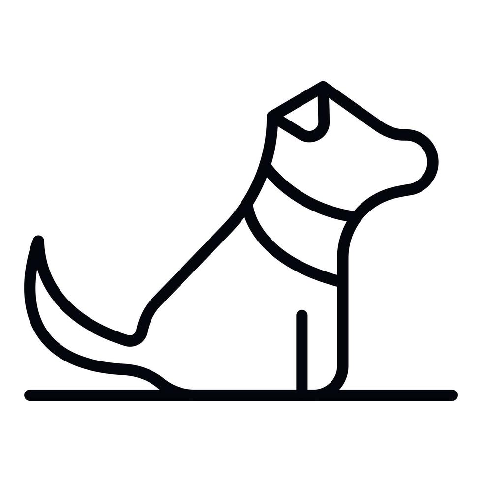 icono de perro cachorro en casa, estilo de contorno vector