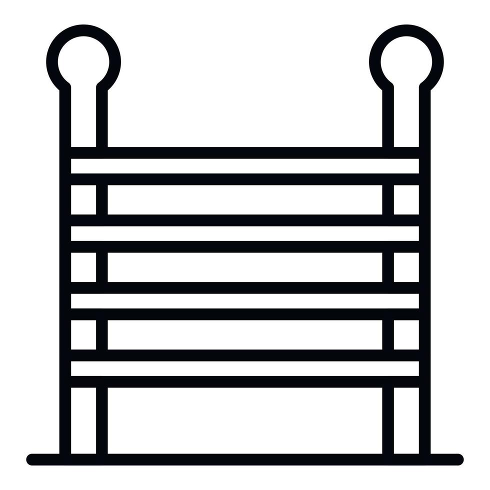 icono de escalera de madera, estilo de contorno vector