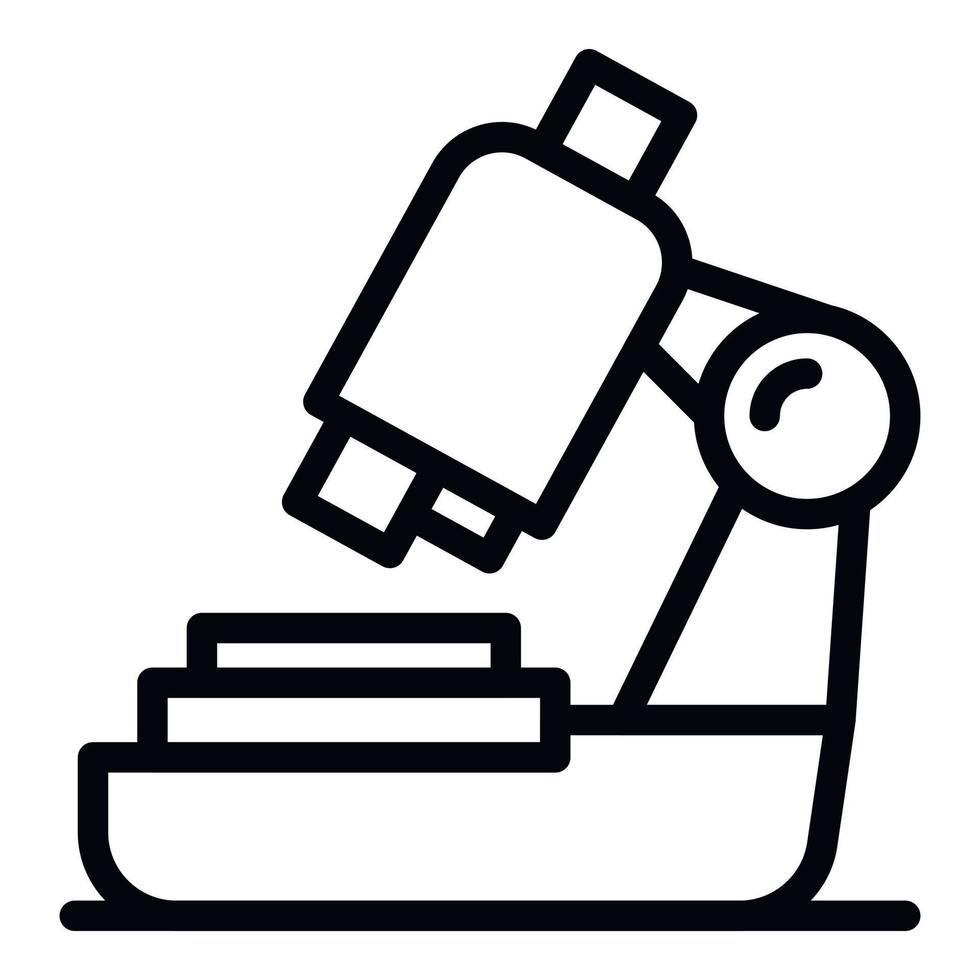 Digital microscope icon, outline style vector