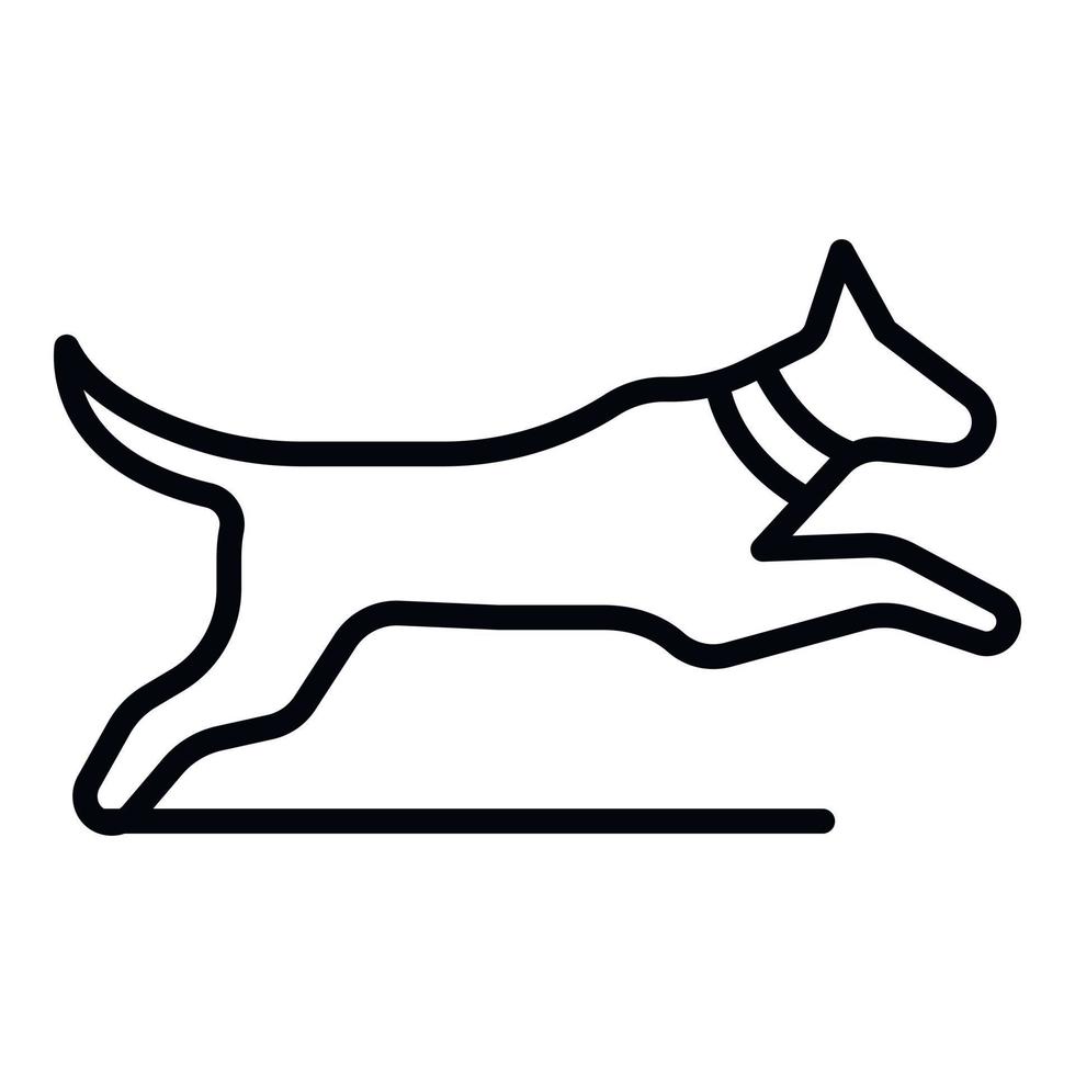 icono de perro saltando, estilo de contorno vector