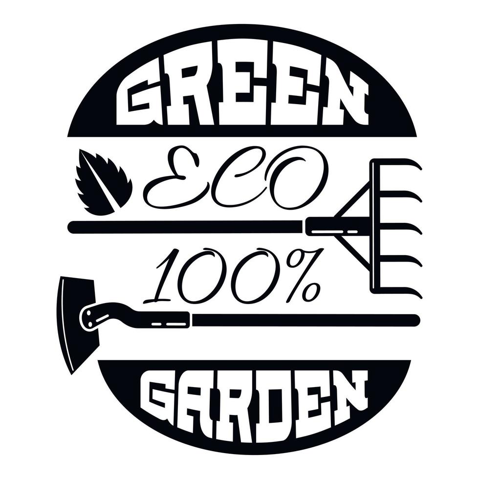 logotipo de jardín ecológico, estilo simple vector