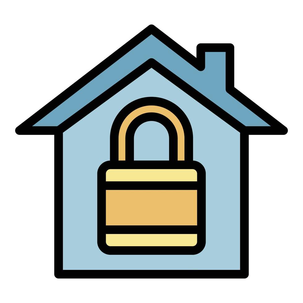 Smart home closed icon color outline vector