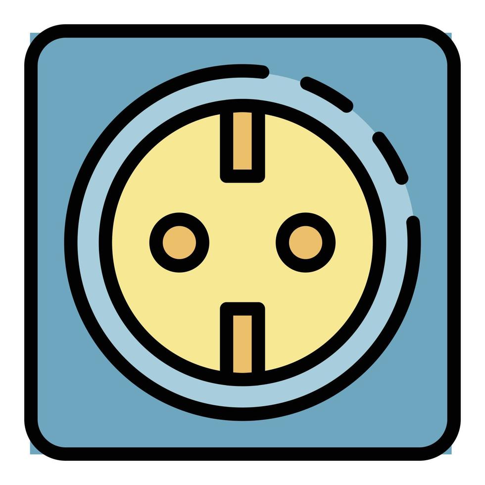 Smart socket icon color outline vector