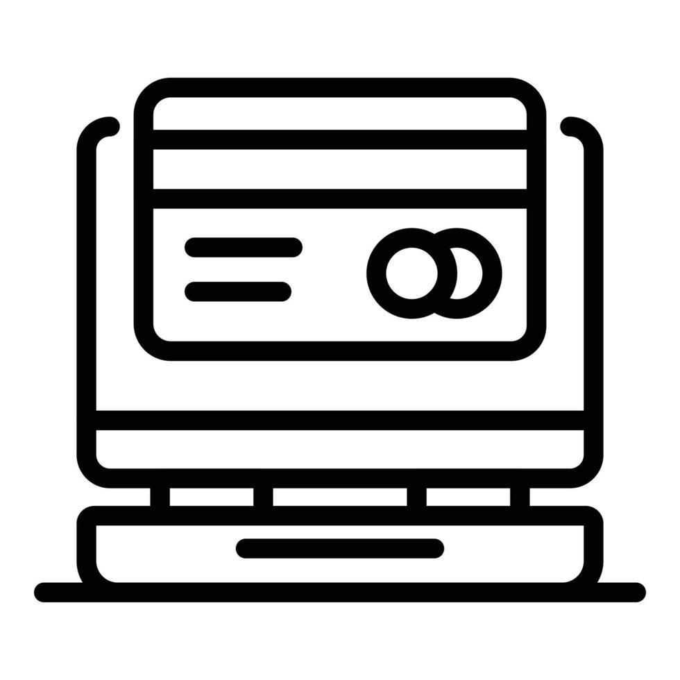 Online credit card icon, outline style vector