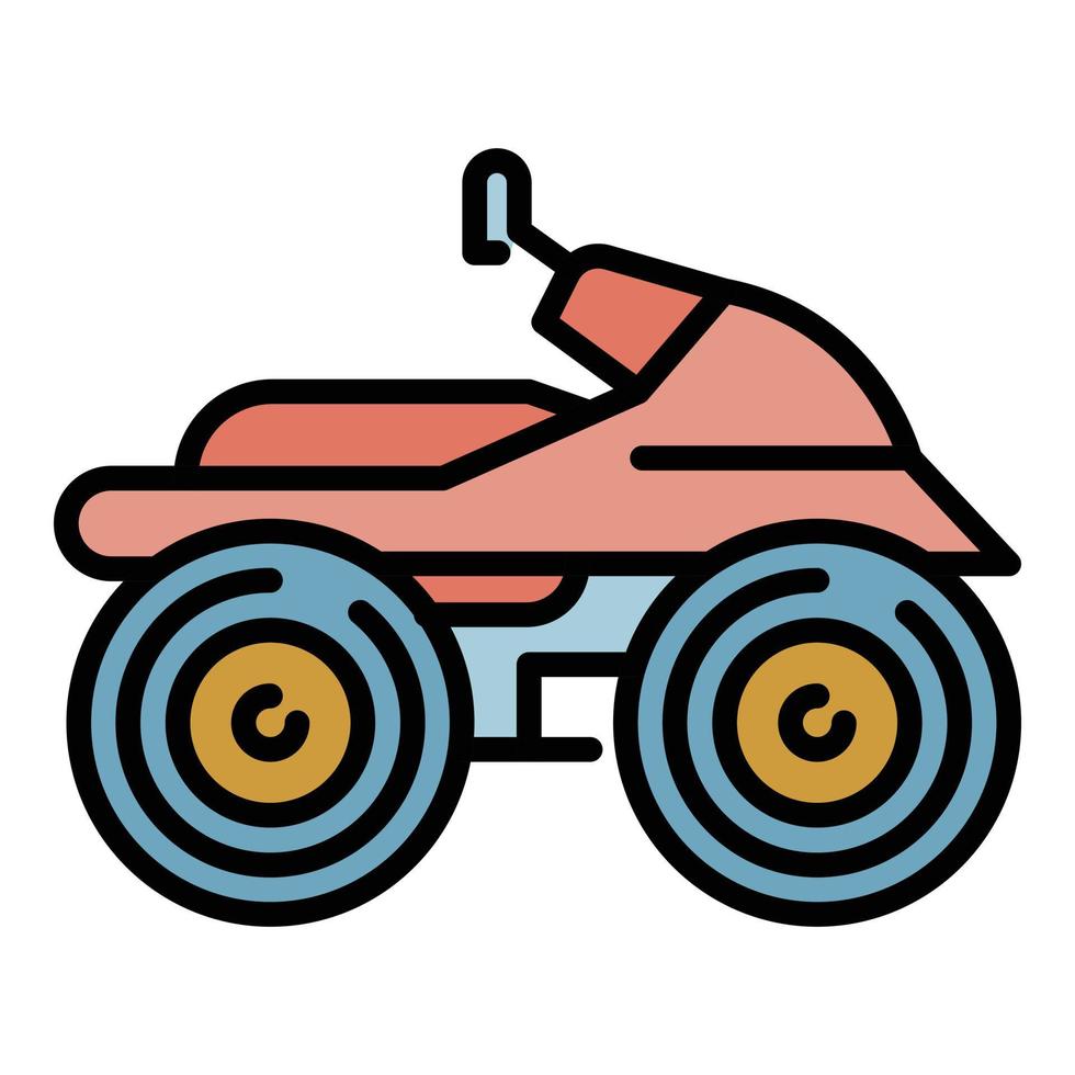 Quad bike icon color outline vector