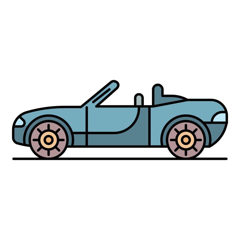 vector de contorno de color de icono de cabriolet moderno