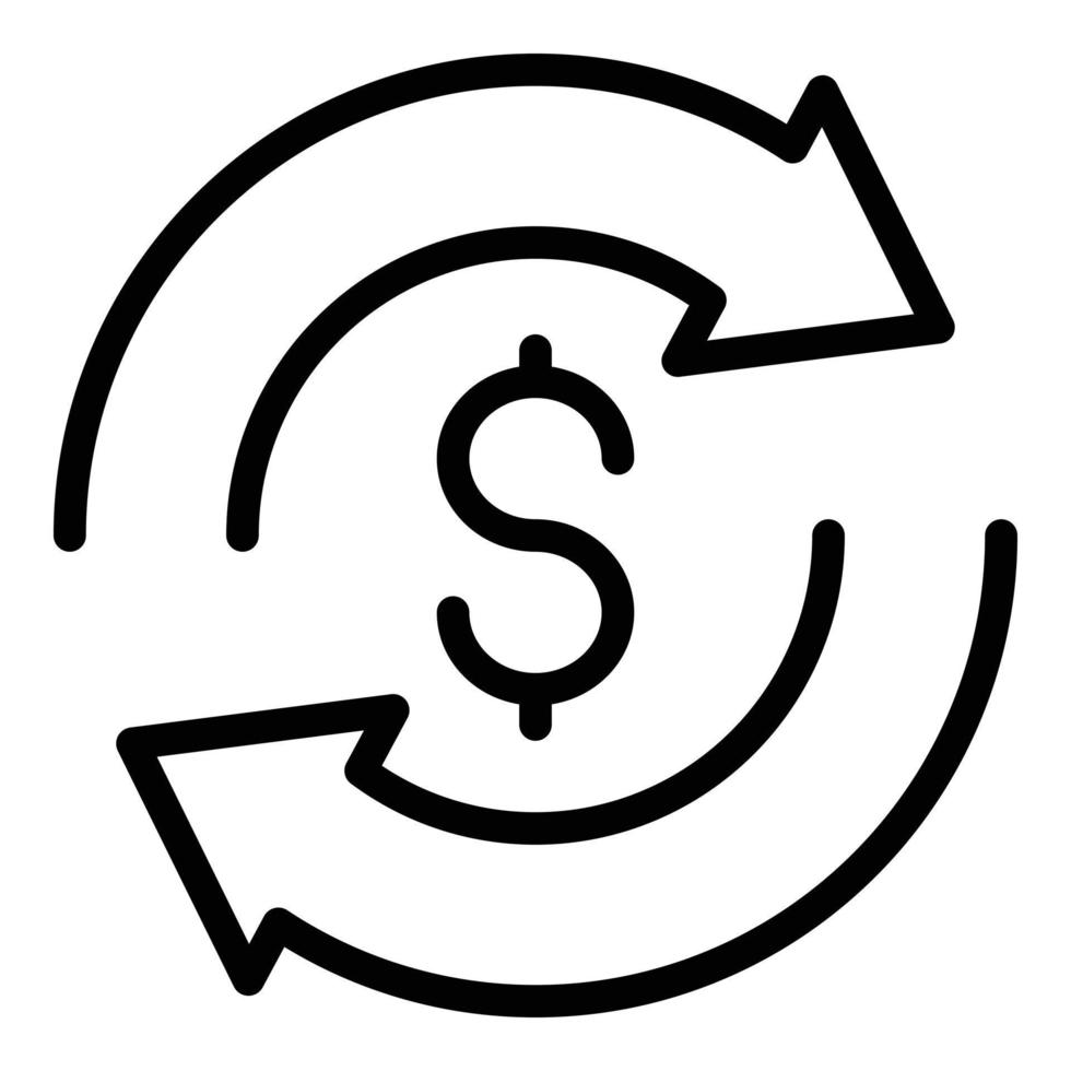 Money convert icon, outline style vector