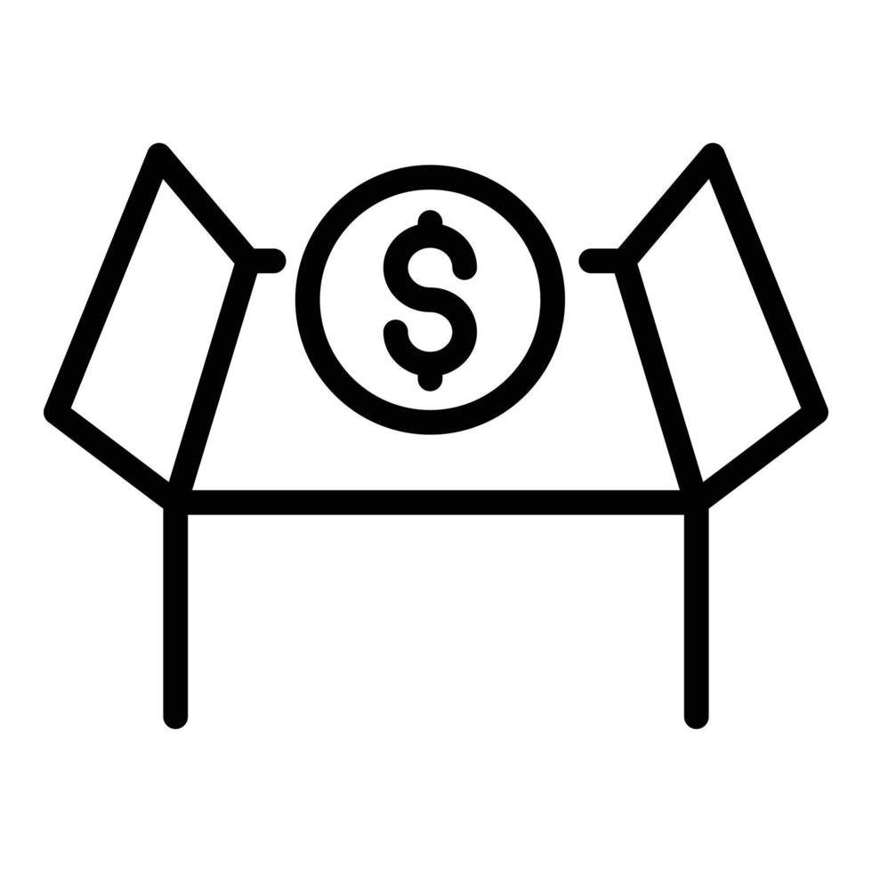 Crowdfunding box icon, outline style vector