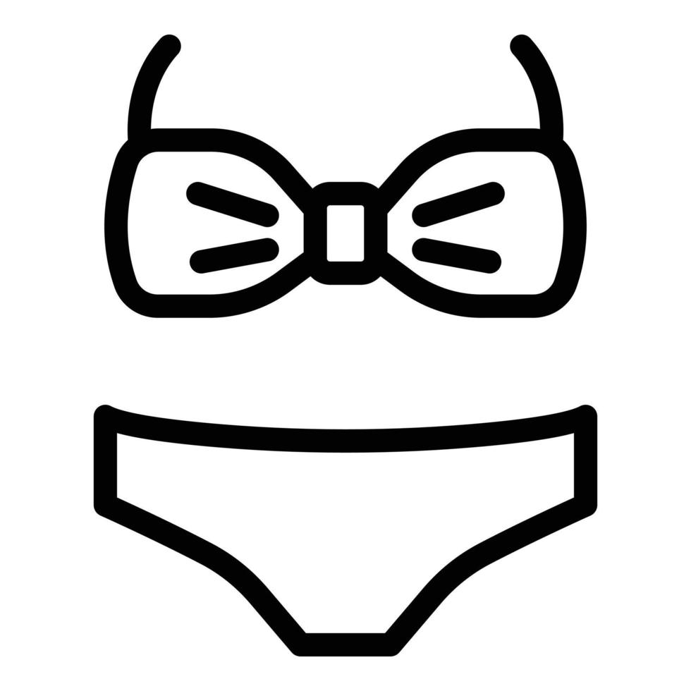 Retro swimsuit icon, outline style vector