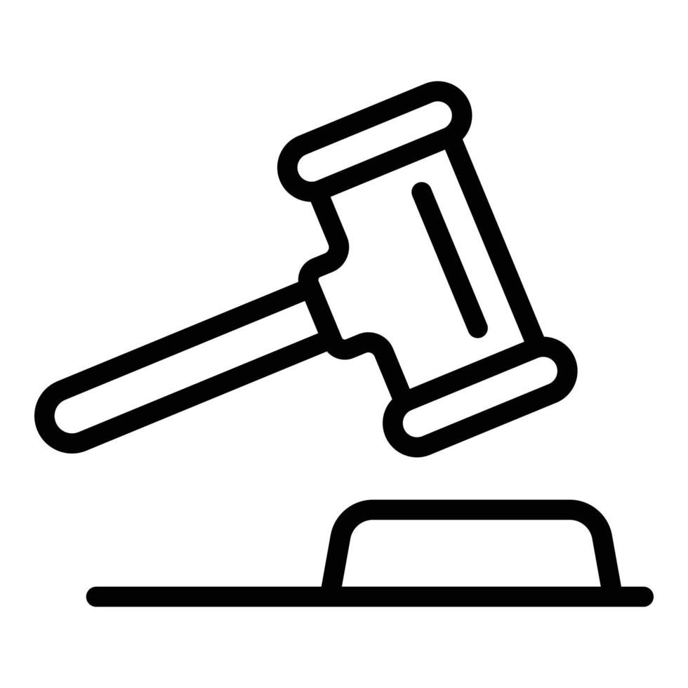 Loan gavel icon, outline style vector