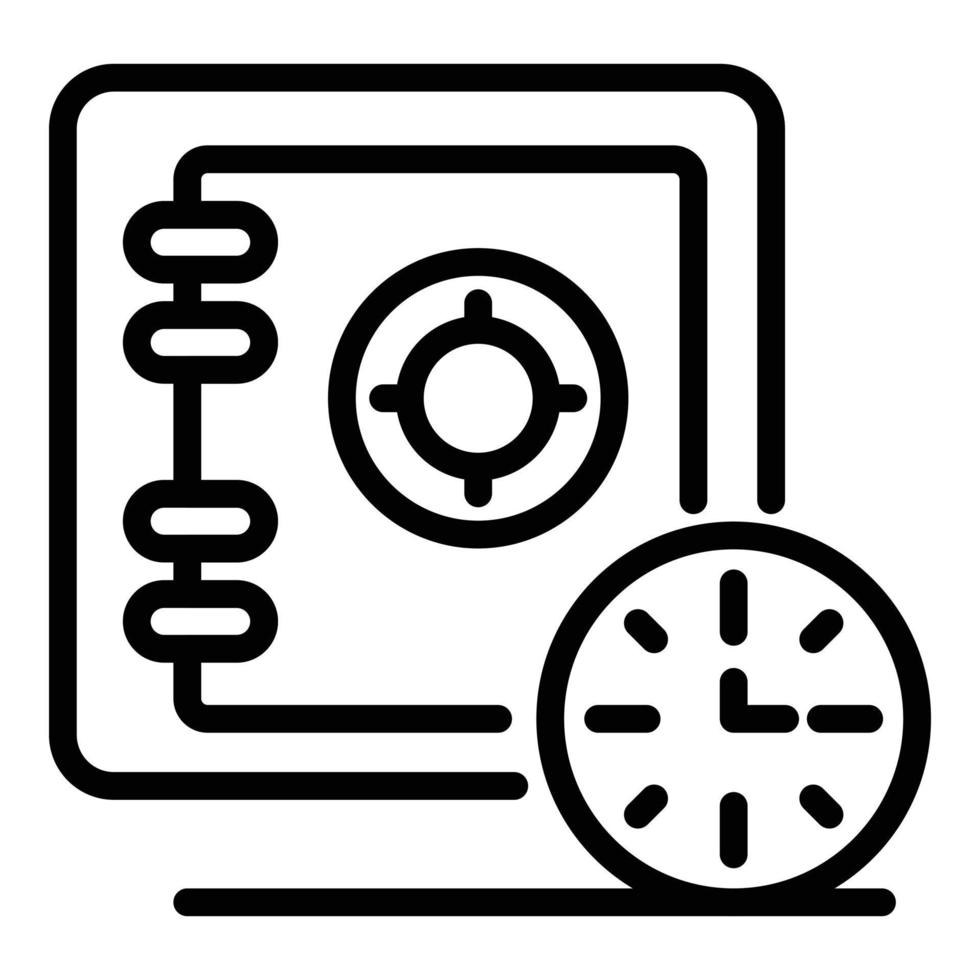 Loan money safe icon, outline style vector